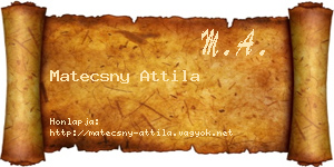 Matecsny Attila névjegykártya